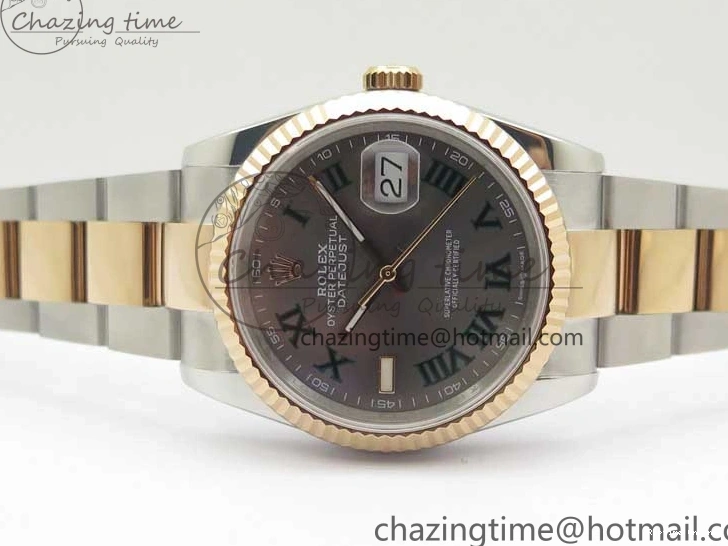0110 Bold DateJust 36 SS RG 126231 BP Maker 1:1 Best Edition Gray Roman Dial on Oyster Bracelet 2513